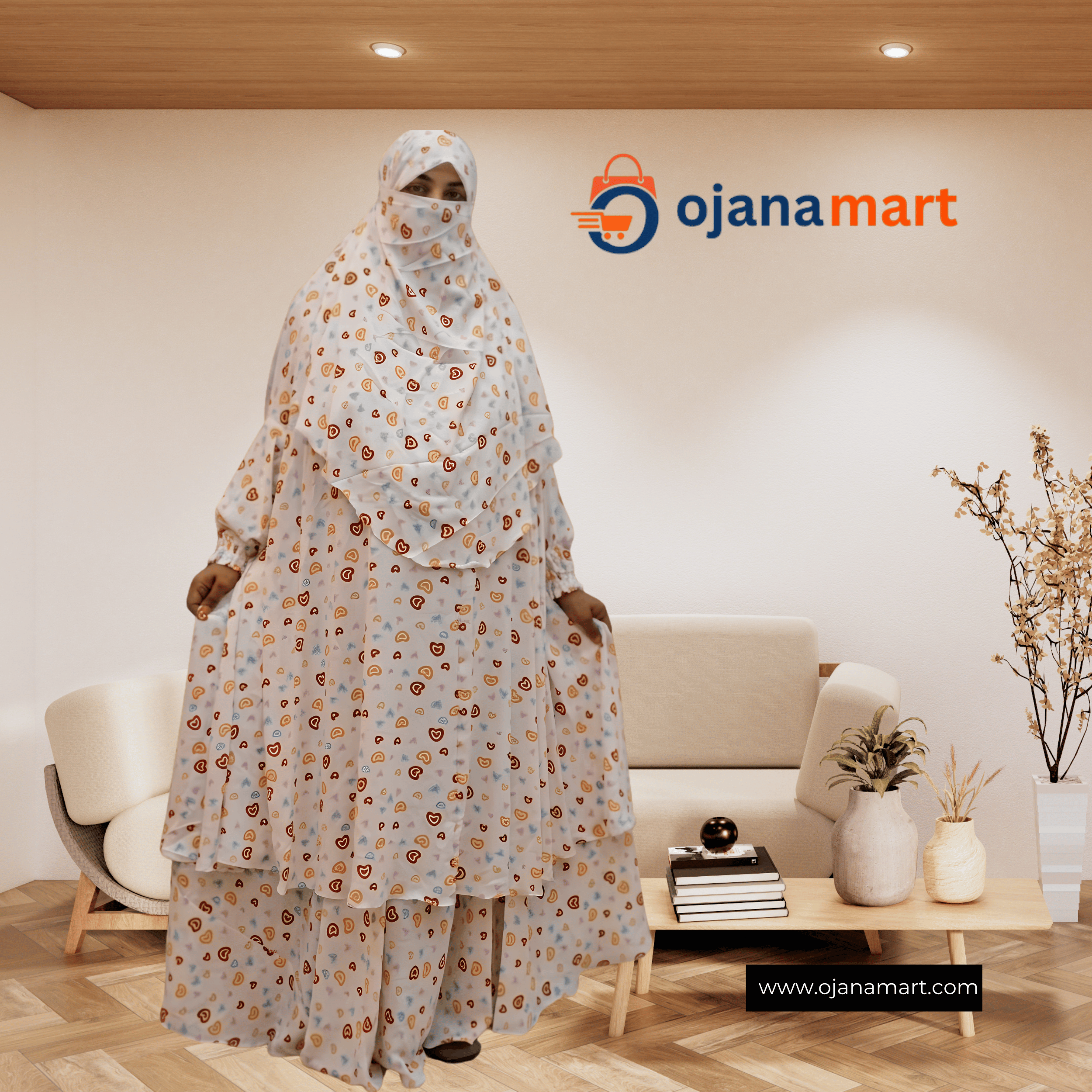 Cherry Georgette Fabric Khimar (খিমার)